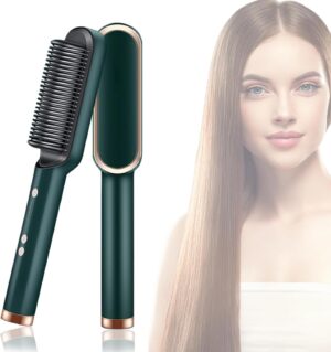 2 in 1 Hair Straightener Brush and Curler