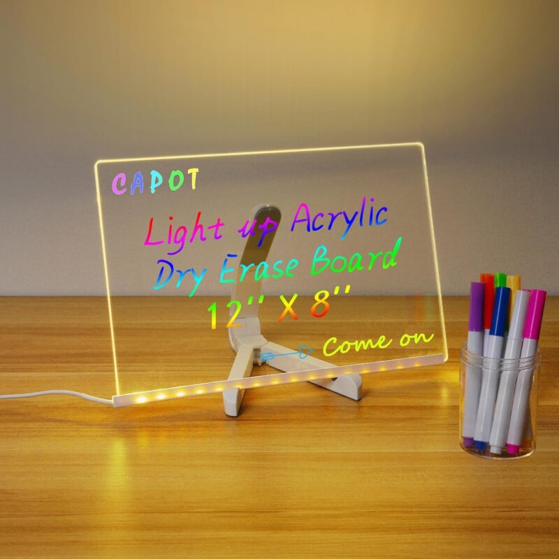 Acrylic Dry Erase Board with Light